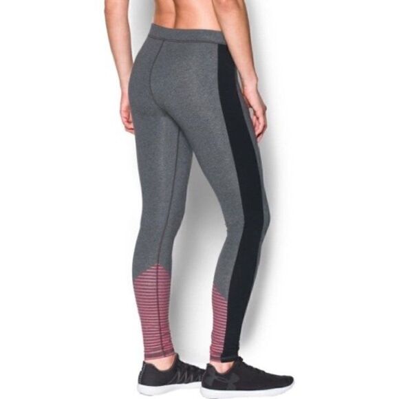 Under Armour Womens Favorite Graphic Leggings Gray Pink XS 1300180 - Picture 5 of 11